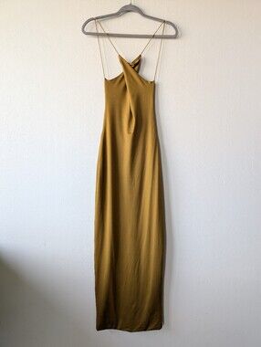 gold maxi dress forever 21 Forever 21 Womens Gown Prom Evening Ball New Size L High Split Gold Dress